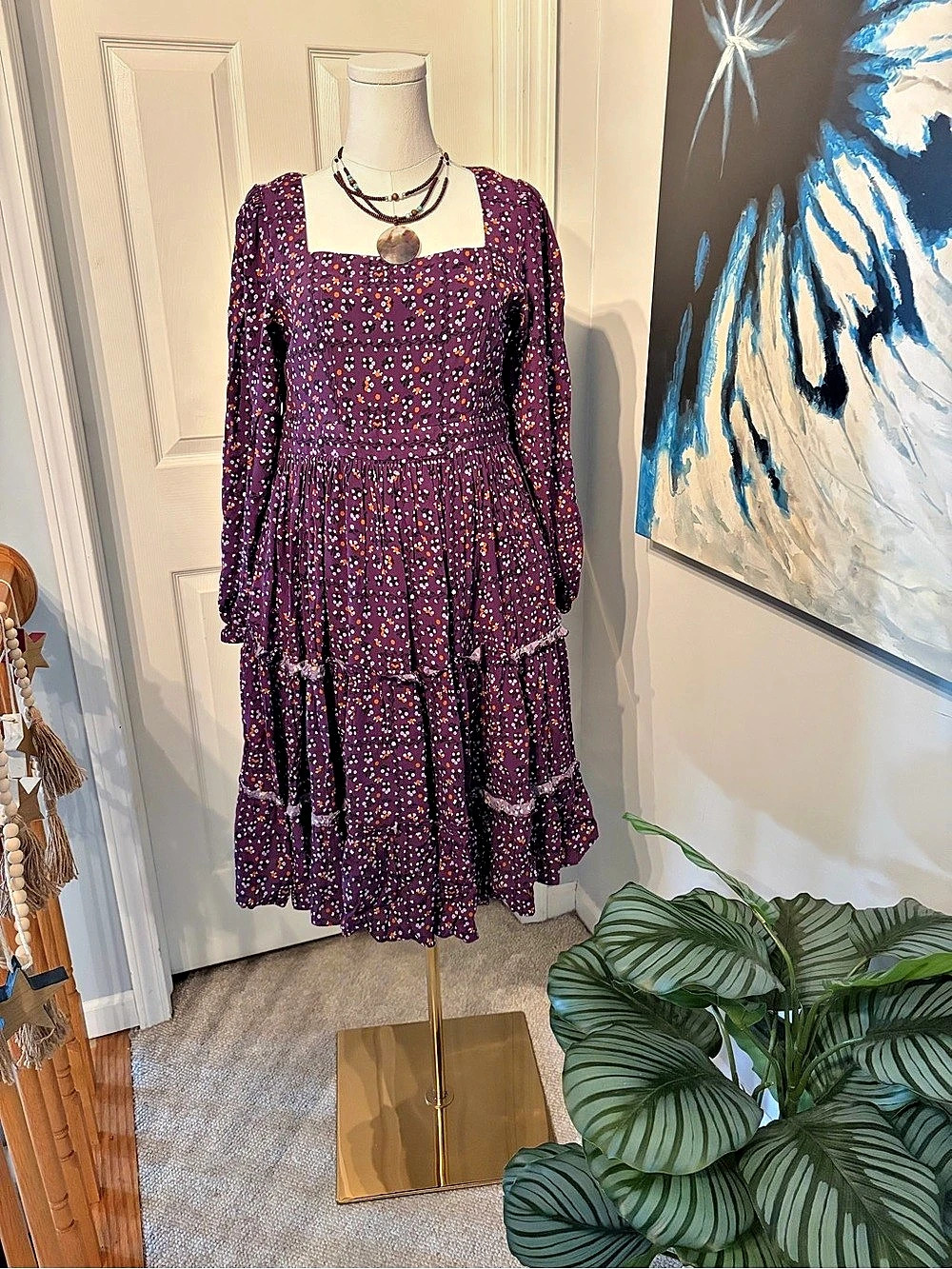 Sth Floral Midi Dress in Purple Size 14 Like New